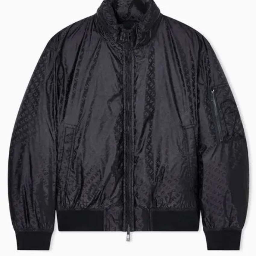 Armani Exchange black jacquard allover blouson jacket da uomo