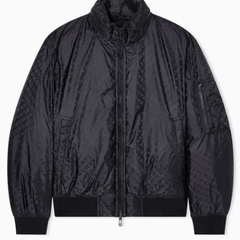 Armani Exchange black jacquard allover blouson jacket da uomo