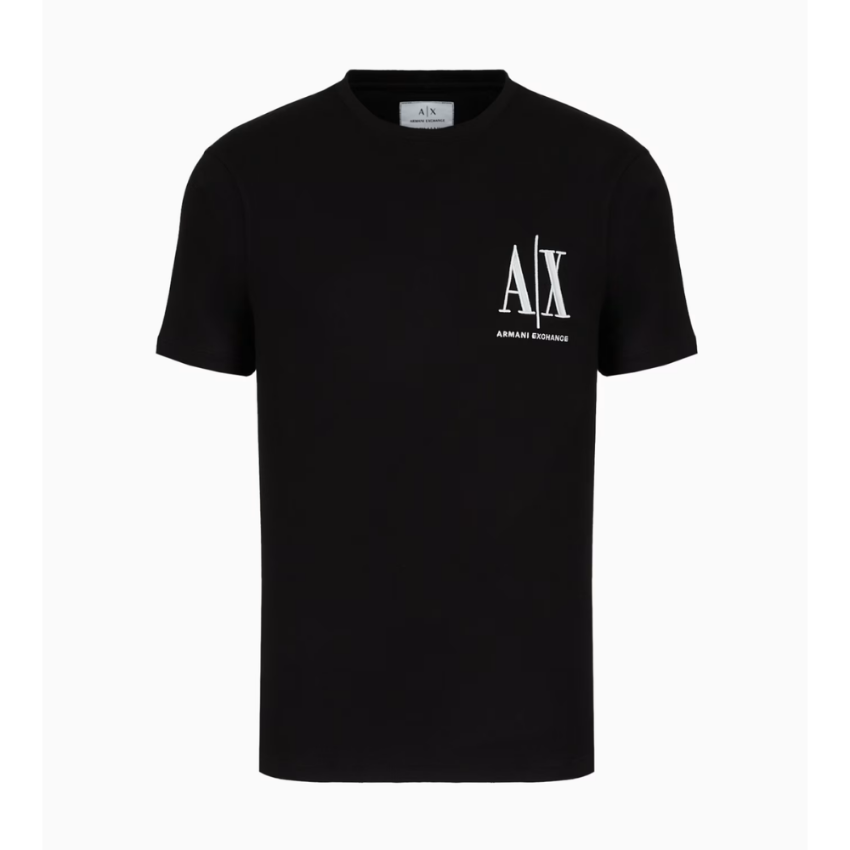 Armani Exchange black regular fit jersey t-shirt da uomo