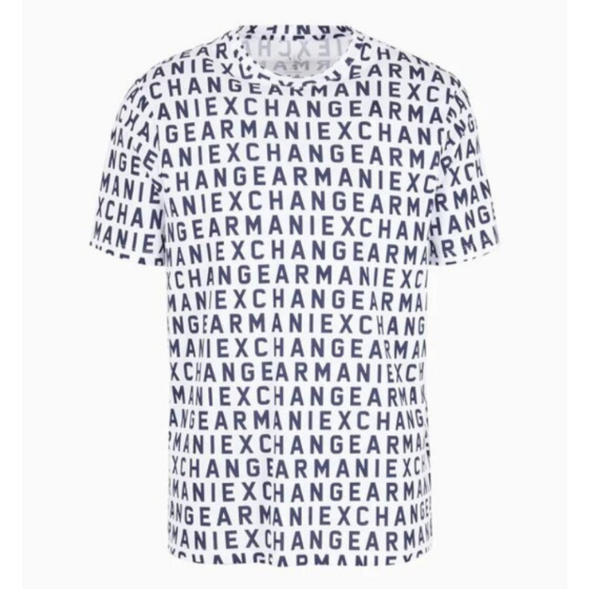 Armani Exchange black regular fit t-shirt ext logo 3DZTJW ZJH4Z da uomo