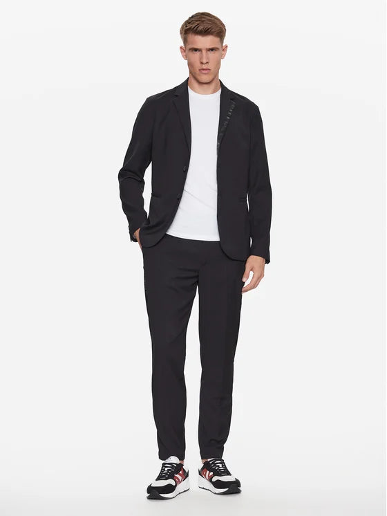 Armani Exchange black woven blazer 6RZG44 ZNXZZ da uomo regular fit