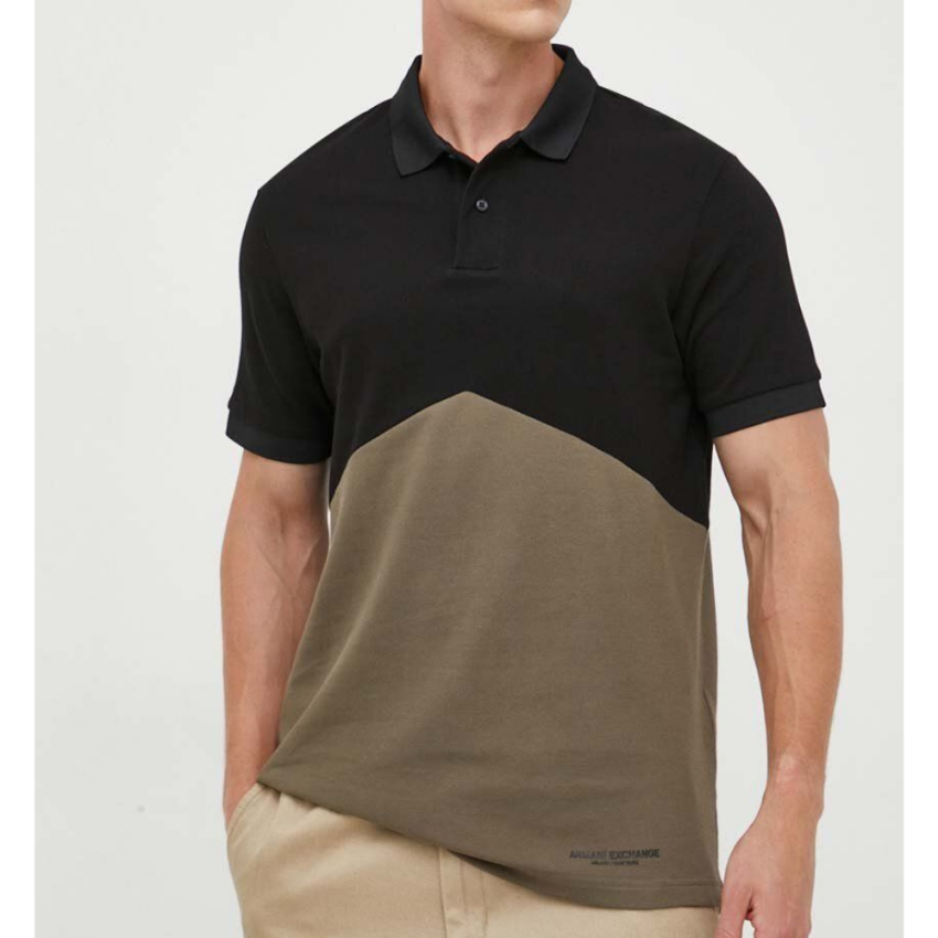 Armani Exchange cotton polo shirt black/c da uomo