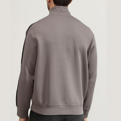 Armani Exchange men’s dark grey full-zip sweatshirt with contrasting bands