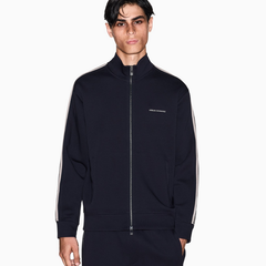 Armani Exchange men’s navy full-zip sweatshirt with contrasting bands