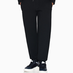 Armani Exchange men’s black drawstring joggers in jersey fabric