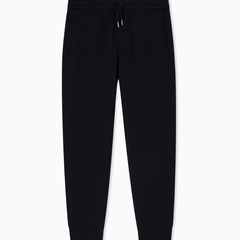 Armani Exchange men’s black diagonal gold cotton fleece jogger pants