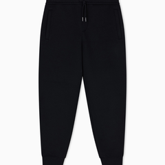 Armani Exchange men’s black drawstring joggers in jersey fabric