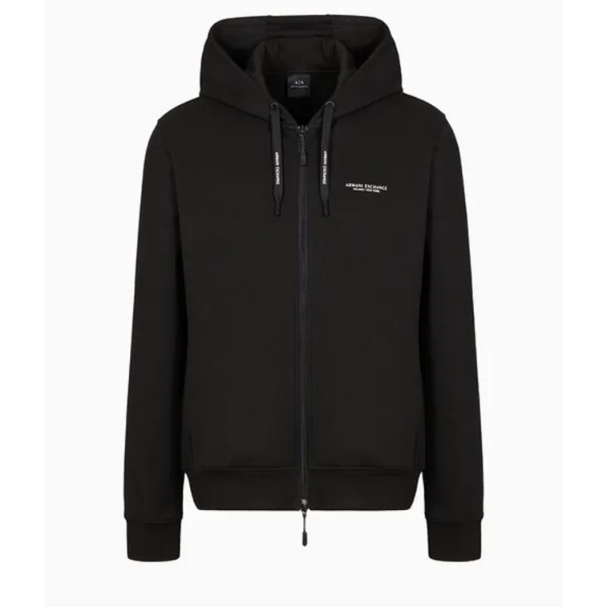 Armani Exchange men’s black jersey sweatshirt 8NZM95 ZJKRZ da uomo