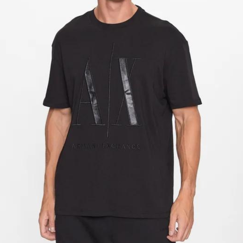Armani Exchange men’s black jersey t-shirt 8NZTPQ ZJH4Z da uomo