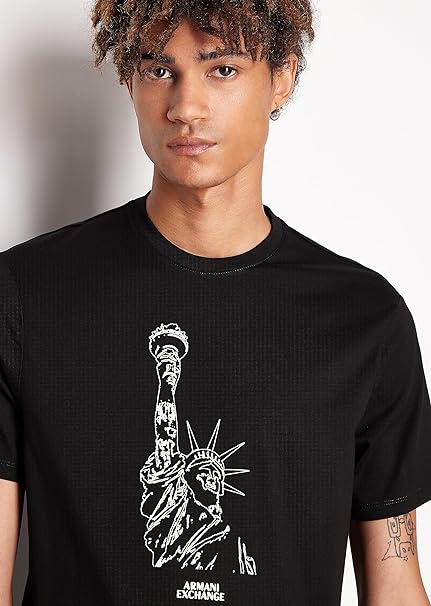 Armani Exchange men’s black jersey t-shirt regular fit New York