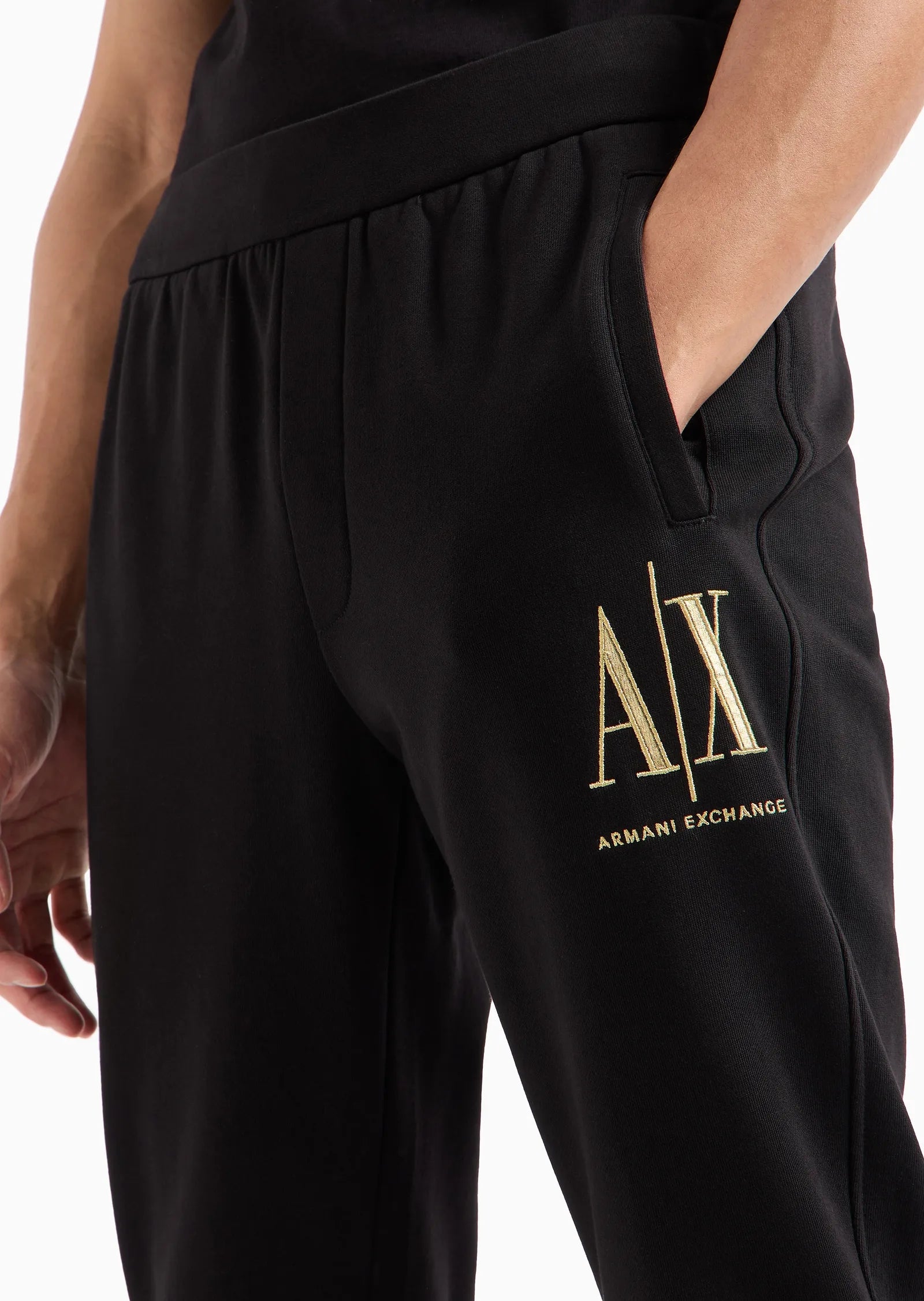 Armani Exchange men’s black jersey trousers 8NZPPQ ZJ1ZZ da uomo