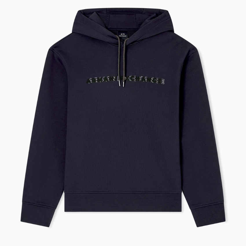 Armani Exchange men’s hoodie in Deep Navy with logo print