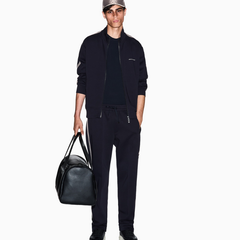 Armani Exchange men’s navy full-zip sweatshirt with contrasting bands