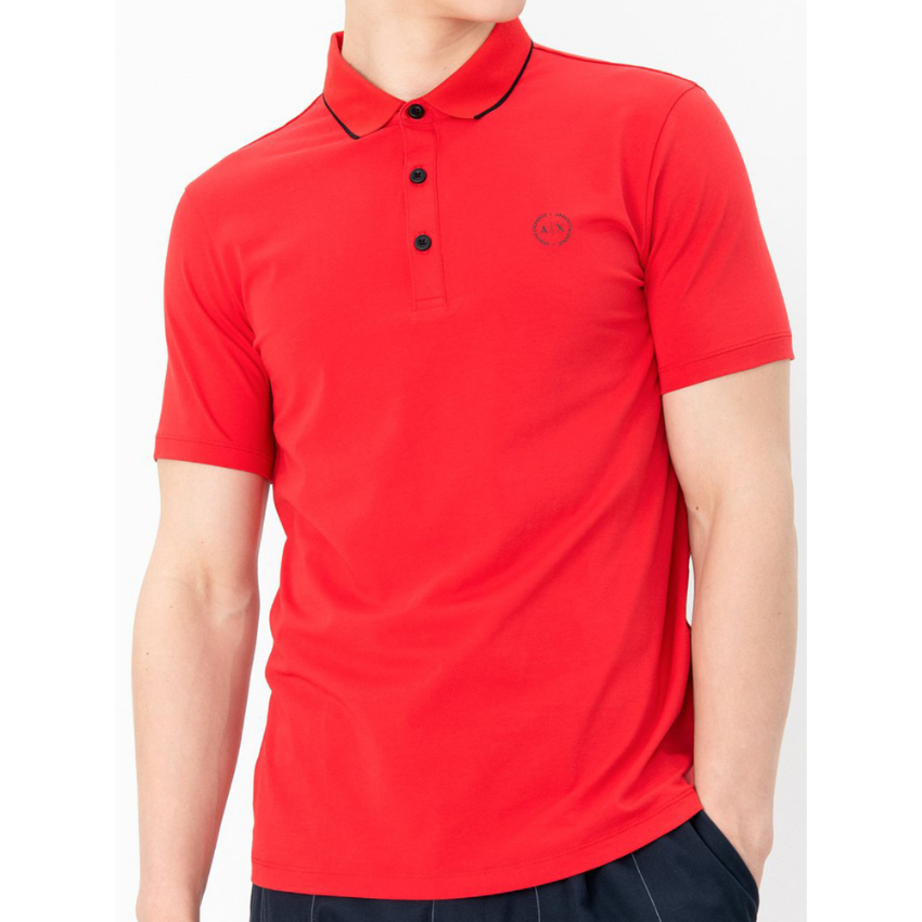 Armani Exchange men’s polo shirt in lipstick red