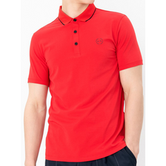 Armani Exchange men’s polo shirt in lipstick red