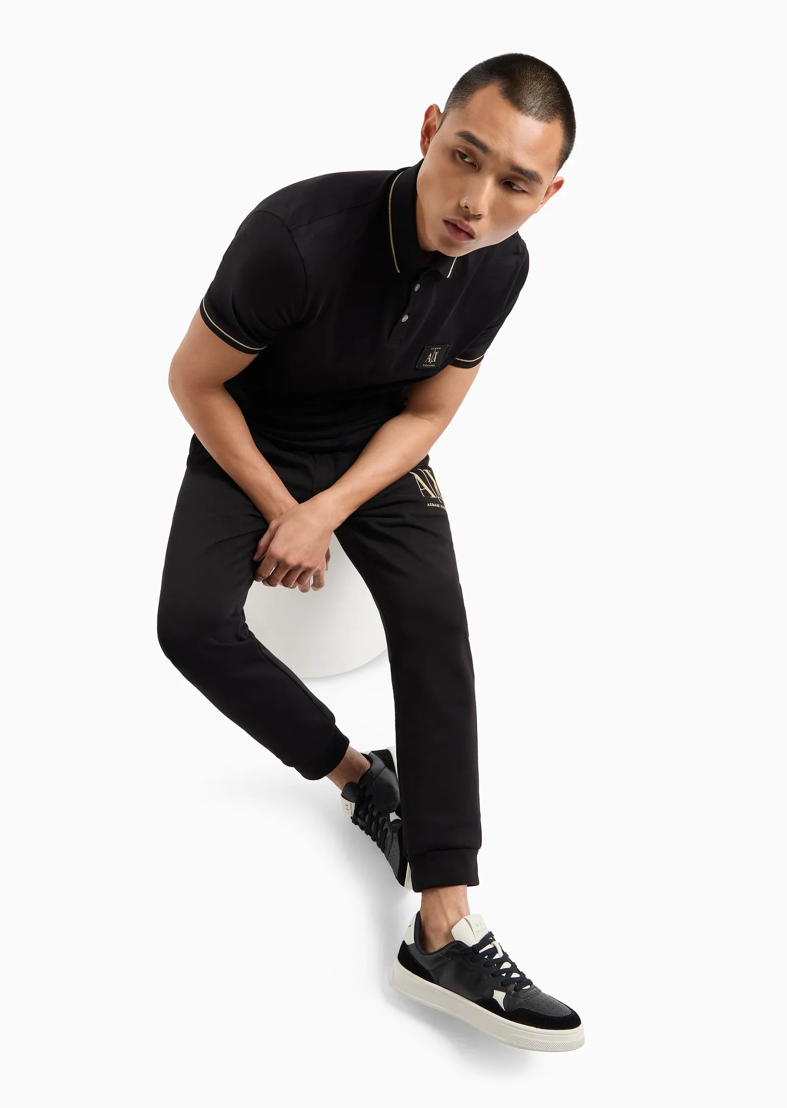 Armani Exchange men’s black jersey trousers 8NZPPQ ZJ1ZZ da uomo