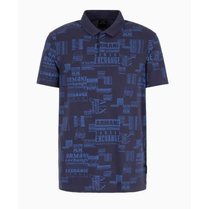Armani Exchange night sky polo shirt da uomo con lettering