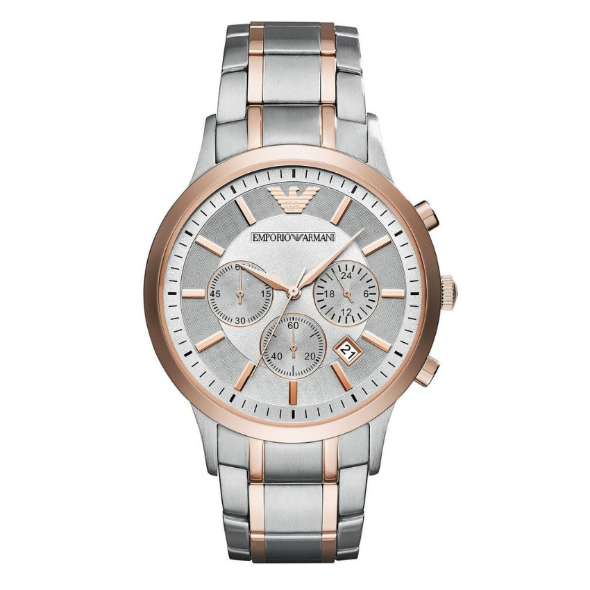 Emporio Armani men’s chronograph quartz watch with grey dial
