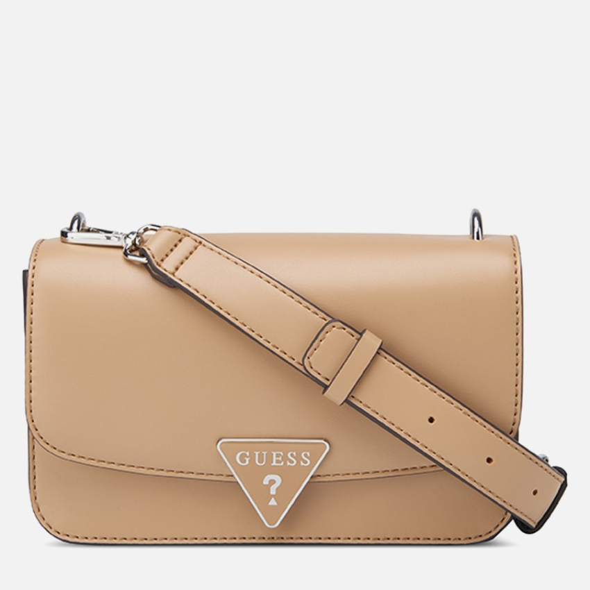 Esmeray flap crossbody bag in desert (DES) with adjustable strap