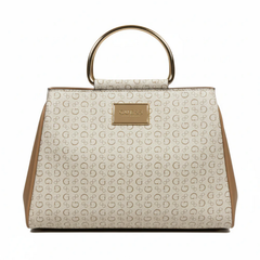 GUESS Jarson satchel bag in khaki (KHA) with structured design