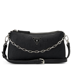 GUESS Tyrah mini crossbody top zip bag in black with adjustable strap