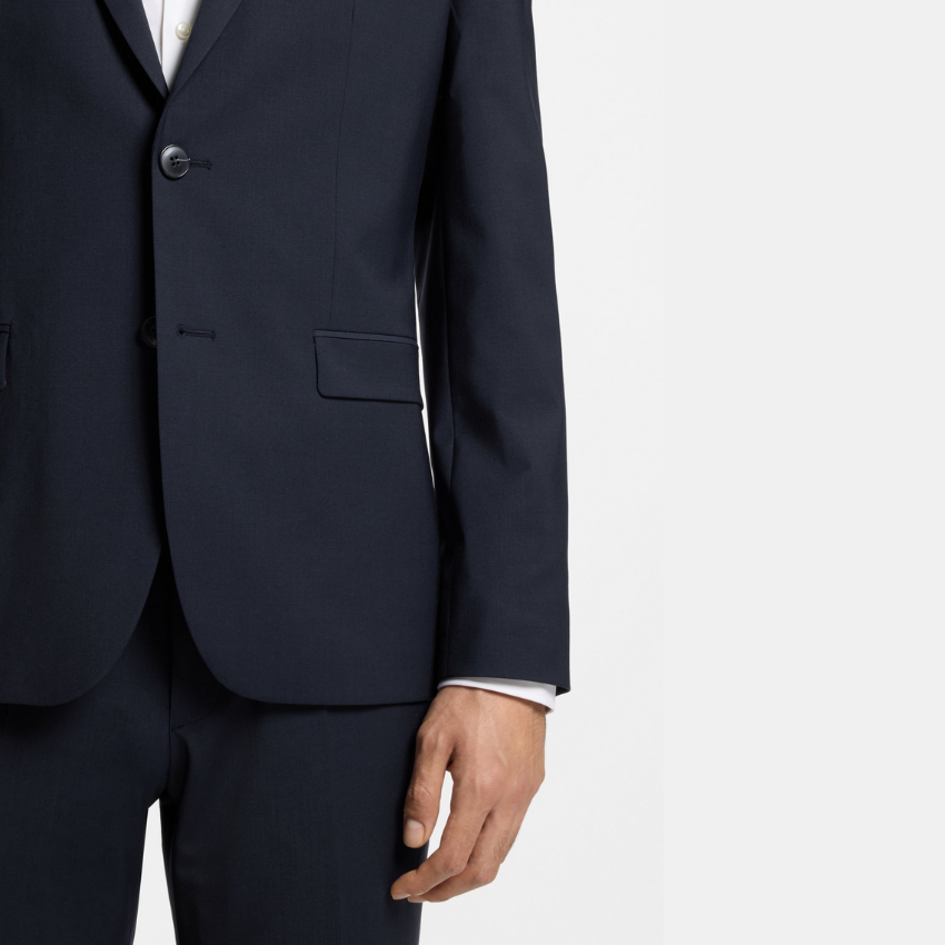 Hugo Arti-Hesten253X-MH dark blue slim-fit two-piece suit with tailored jacket and matching trousers