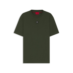Hugo Dalile dark green interlock-cotton T-shirt, premium short-sleeved crew neck