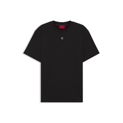 Hugo Dalile interlock-cotton black T-shirt, premium short-sleeved crew neck