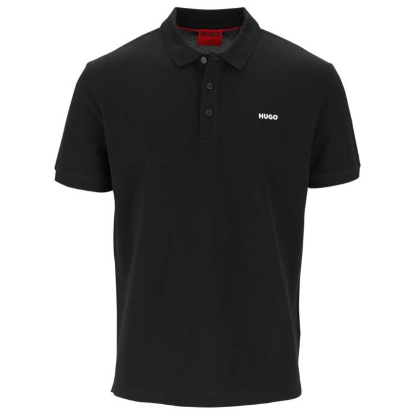 Hugo Donos222 black polo shirt with slim fit and signature logo on the chest