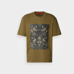 Hugo Dugbytee print T-shirt in open green, short-sleeved casual crew neck