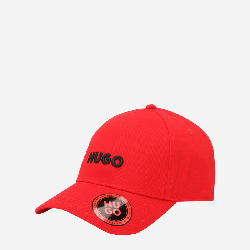 Jude red embroidered-logo cap made of cotton with stitched logo on the front.