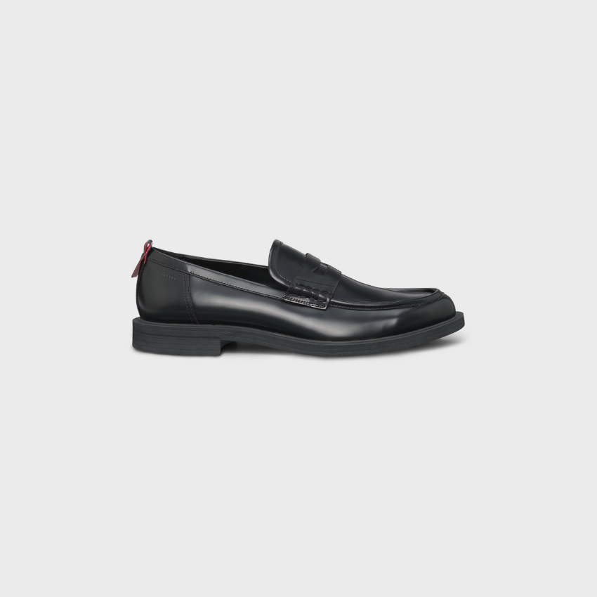 Leather loafers with penny trim