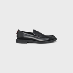 Leather loafers with penny trim