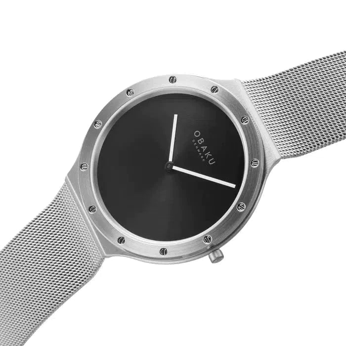 Obaku Note Onyx Steel 42mm Watch - V285GXCBMC