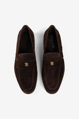 Roberto Cavalli Men Shoes Logo-plaque suede loafers