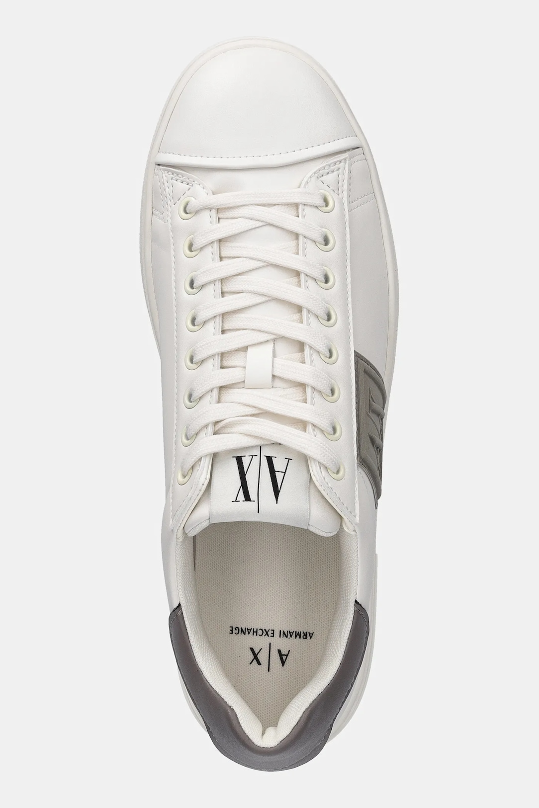 Armani Exchange Flat Sole White Sneaker with Ax Logo