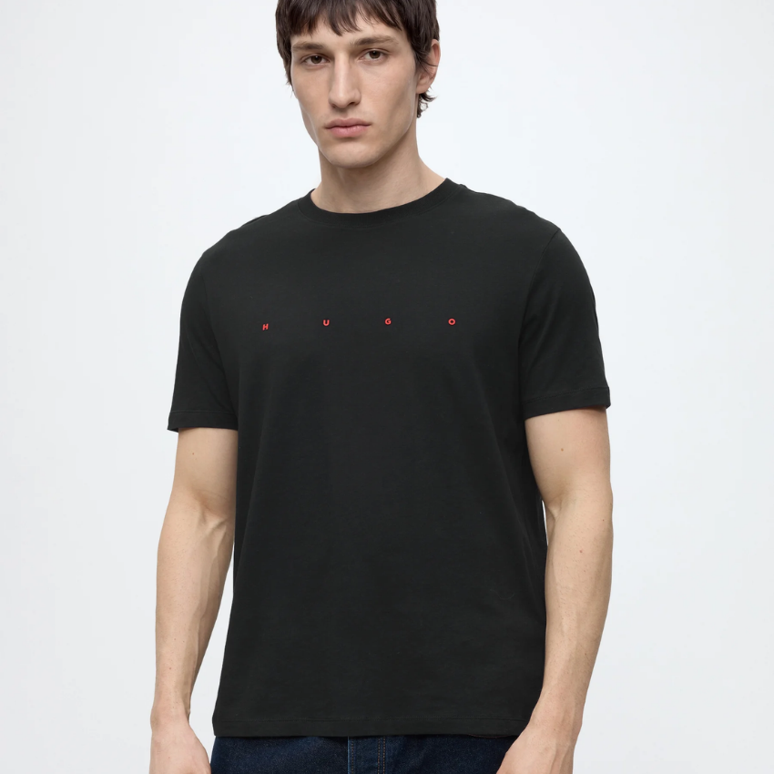 HUGO Dorosi Men's Basic Cotton T-Shirt – Black Hugo Boss