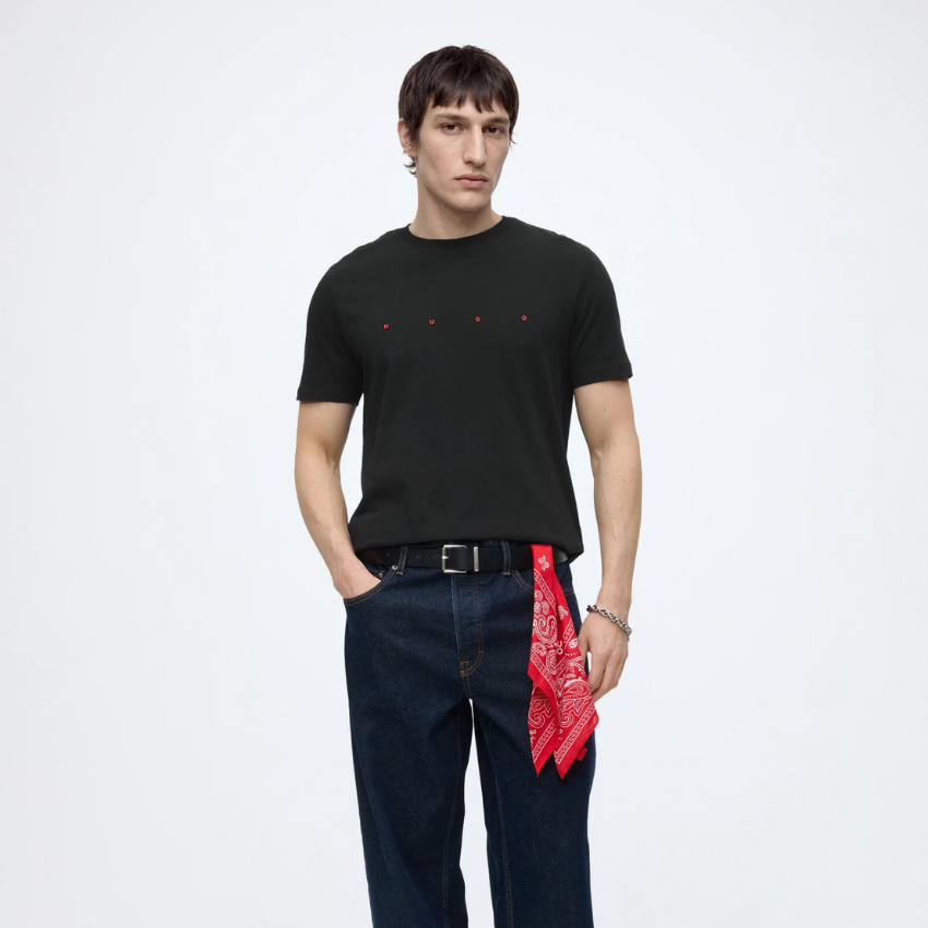 HUGO Dorosi Men's Basic Cotton T-Shirt – Black Hugo Boss