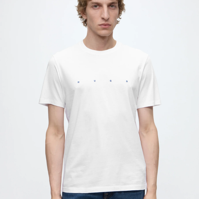HUGO Dorosi Men's Basic Cotton T-Shirt – White Hugo Boss