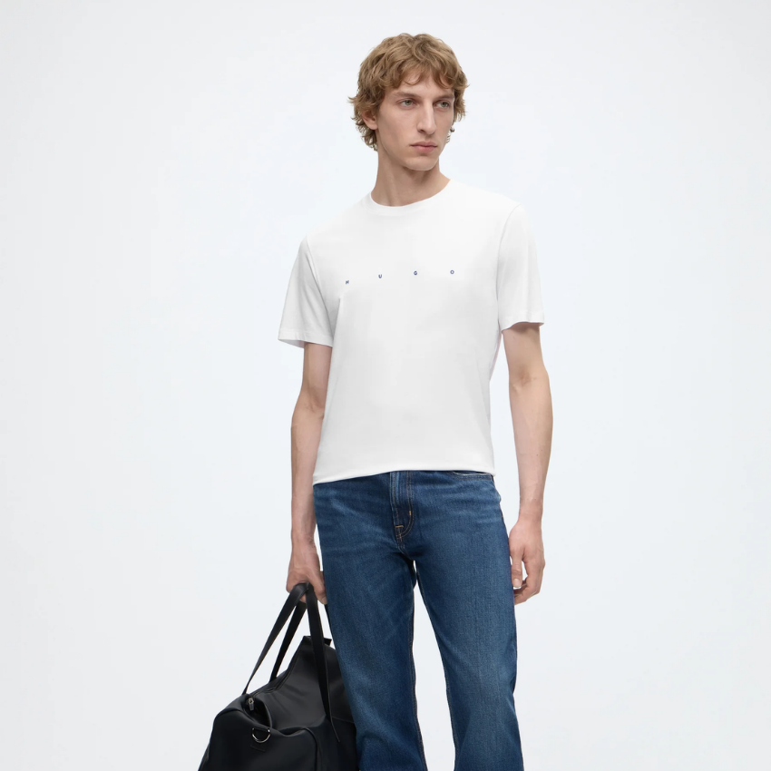 HUGO Dorosi Men's Basic Cotton T-Shirt – White Hugo Boss