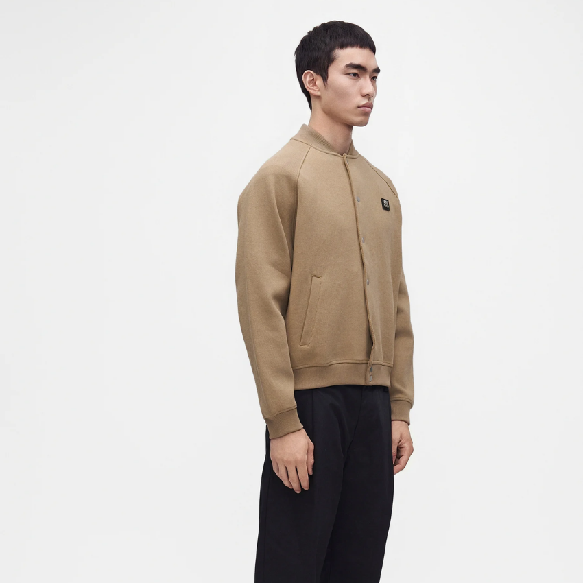 HUGO Dabin Men's Oversized Bomber Jacket – Beige Overflow Hugo Boss