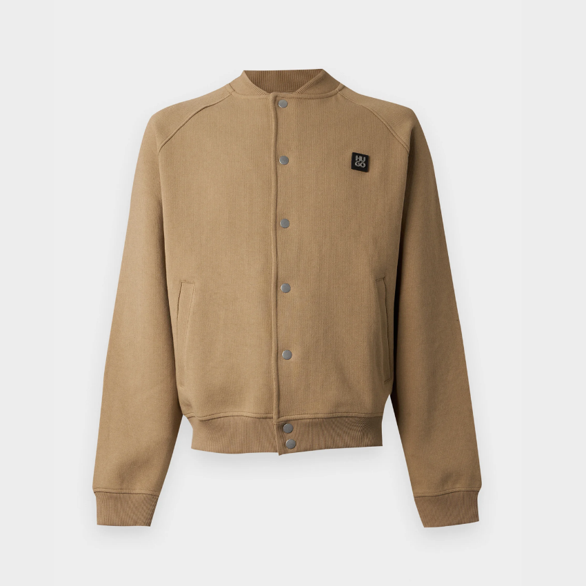 HUGO Dabin Men's Oversized Bomber Jacket – Beige Overflow Hugo Boss