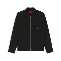 HUGO Elack Oversized-Fit Zip-Up Shirt Hugo Boss