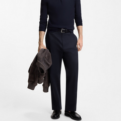 HUGO Cino261 Straight-Fit Dark Blue Trousers Hugo Boss