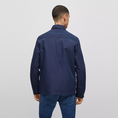 HUGO EMMOND MEN'S DARK BLUE COTTON ZIP OVERSHIRT Hugo Boss