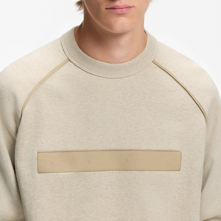 HUGO DALIM MEN'S LIGHT BEIGE RELAXED-FIT SWEATSHIRT Hugo Boss