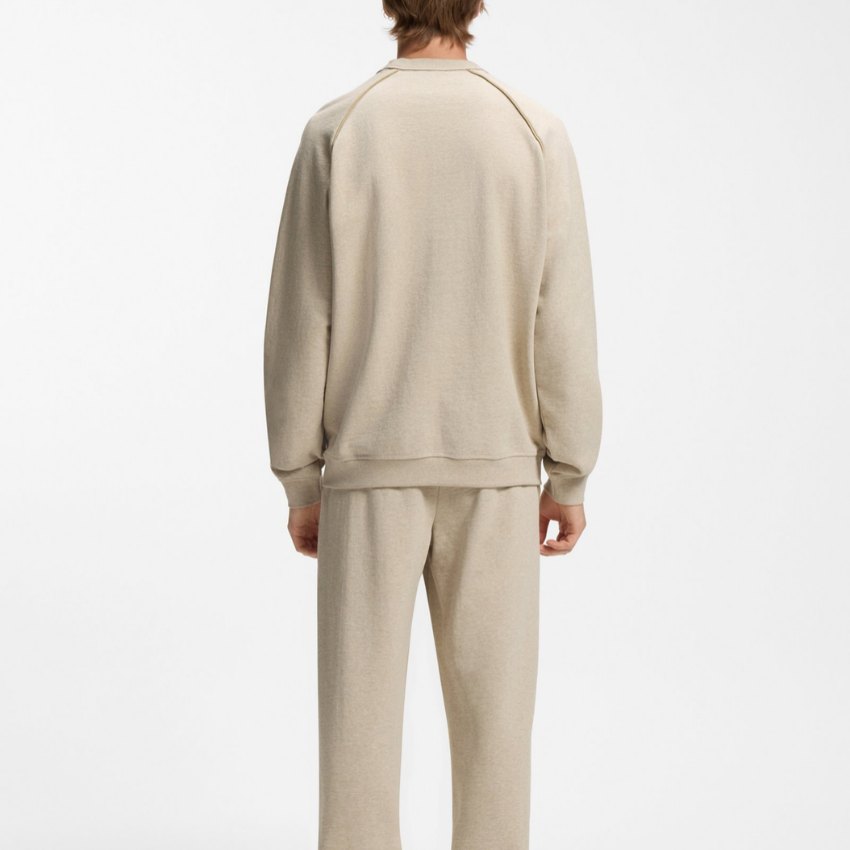 HUGO DALIM MEN'S LIGHT BEIGE RELAXED-FIT SWEATSHIRT Hugo Boss