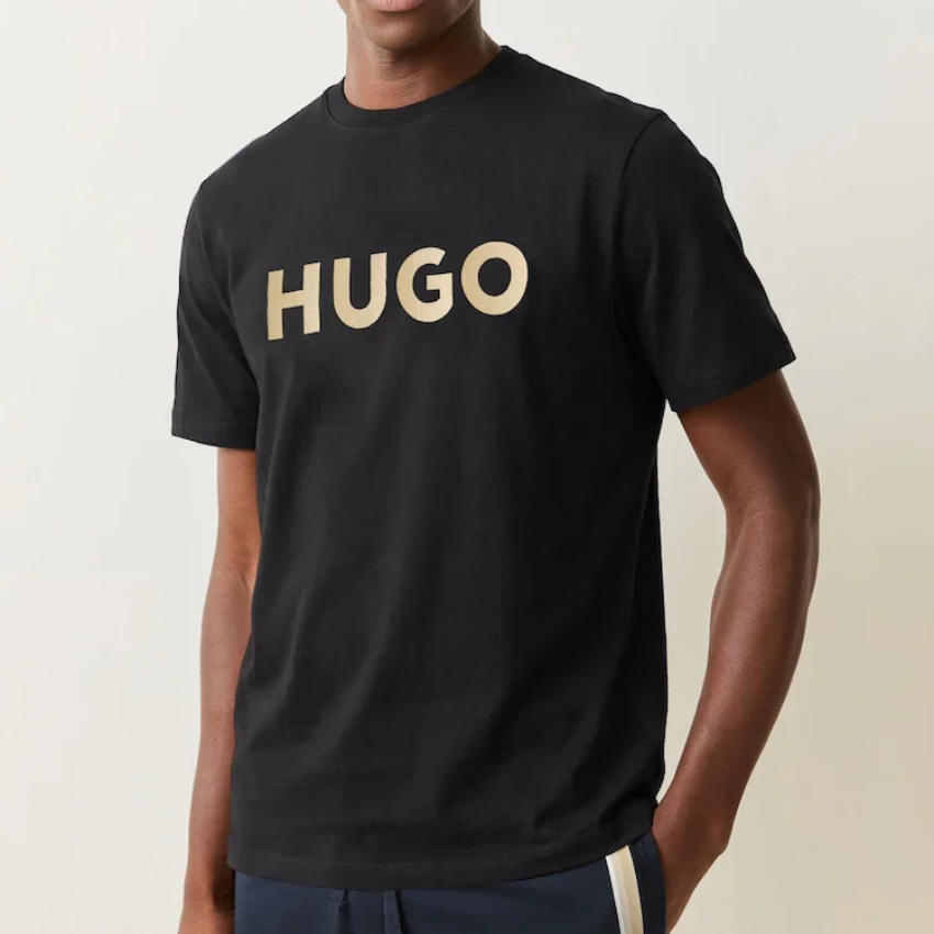 HUGO DULIVIO MEN'S BLACK REGULAR-FIT LOGO T-SHIRT Hugo Boss