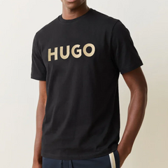 HUGO DULIVIO MEN'S BLACK REGULAR-FIT LOGO T-SHIRT Hugo Boss