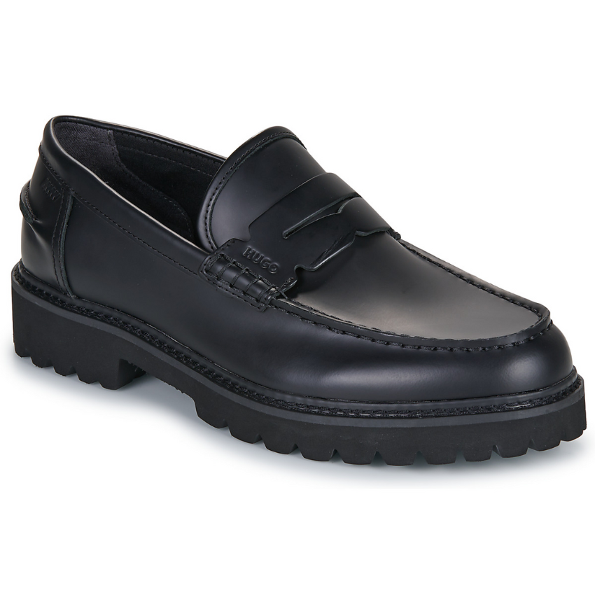 Hugo Draven Black Loafers | Men’s Classic Slip-On Shoes